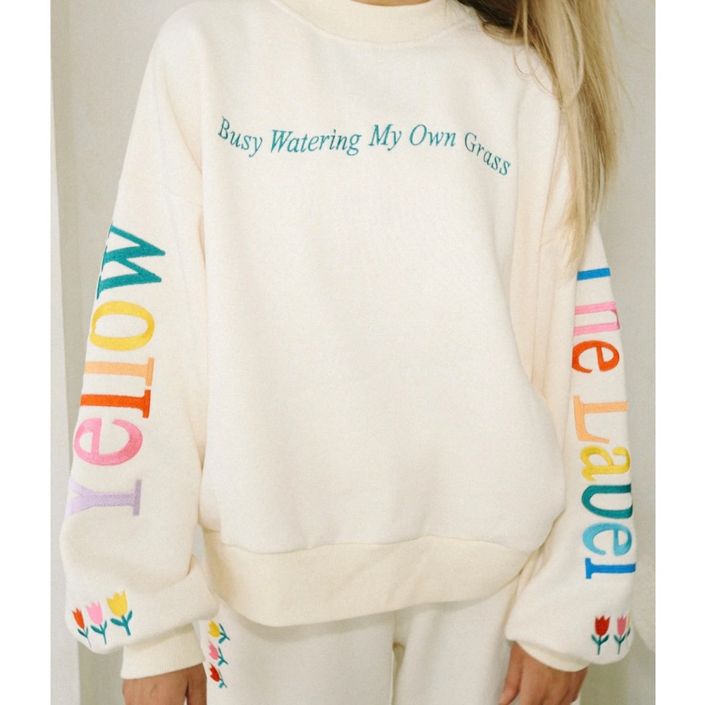 Yellow the Label Watering My Own Grass Oversized Sweatshirt